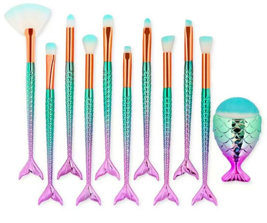 Lean Toys Profesional Set cu Pensule de Machiaj pentru Fond de ten din Păr Sintetic 11buc