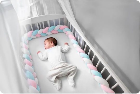 Crib Bumpers Braided Inside Blue-pink