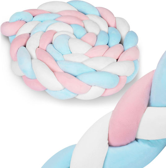Crib Bumpers Braided Inside Blue-pink