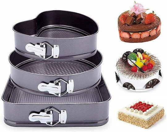 General Trade Non-stick Aluminum Cake Baking Pan with Removable Bottom 3pcs