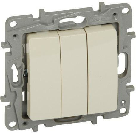 Legrand Niloe Recessed Wall Switch Triple Without Frame Ecru