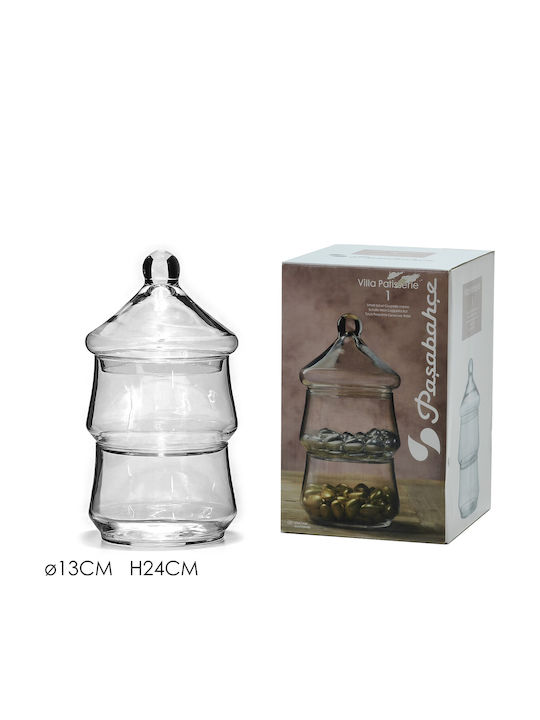 Espiel Patisserie Γυάλινη Ορντεβιέρα 2 Θέσεων Διάφανη Ø13xY26.1cm Π11.5xΜ11.5xΥ26.1cm