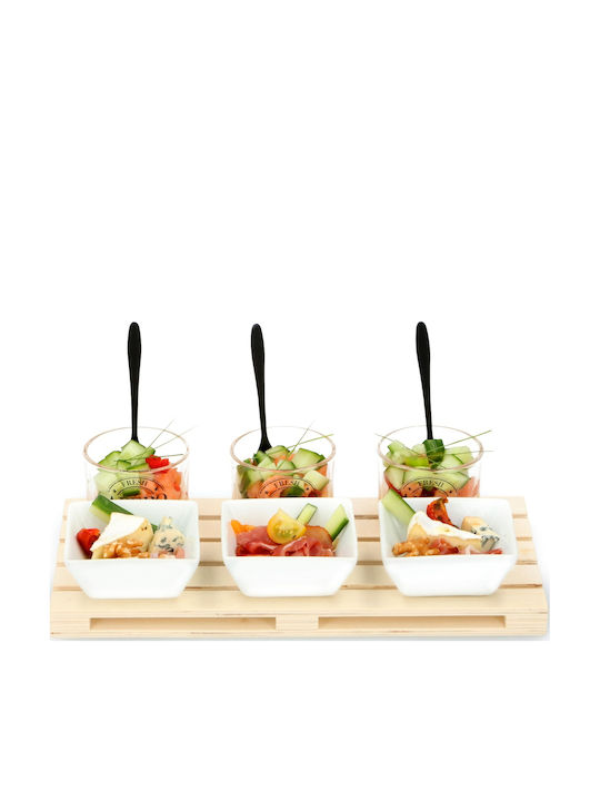 Alpina Appliances Glass Dessert Tower Stand 3 Slots with Base Transparent P15xL30xH2cm 10 Pieces