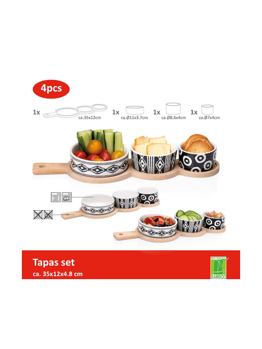 Atmosphera Ceramic Dessert Tower Stand 3 Slots with Base Multicolour Diameter 35cm Height 4.8cm Pieces 3