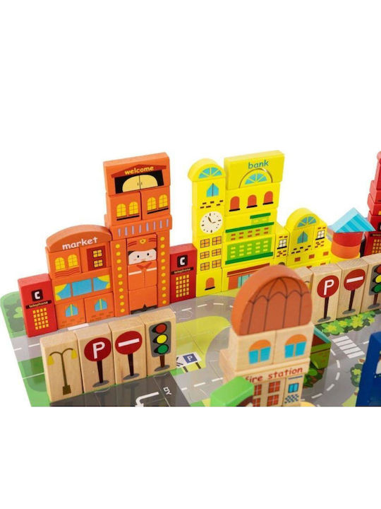 Educational Blocks Carpet Puzzle Type Made Wood 196 Pieces