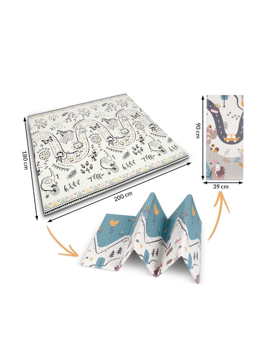 First Steps Folding Mat Dual-Sided Foam Idealstore Size 200 X 180 X 1 Heat Resistant Anti-Slip System Warm Prints Easy to Maintain