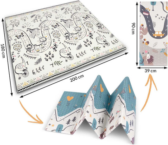 First Steps Folding Mat Dual-Sided Foam Idealstore Size 200 X 180 X 1 Heat Resistant Anti-Slip System Warm Prints Easy to Maintain
