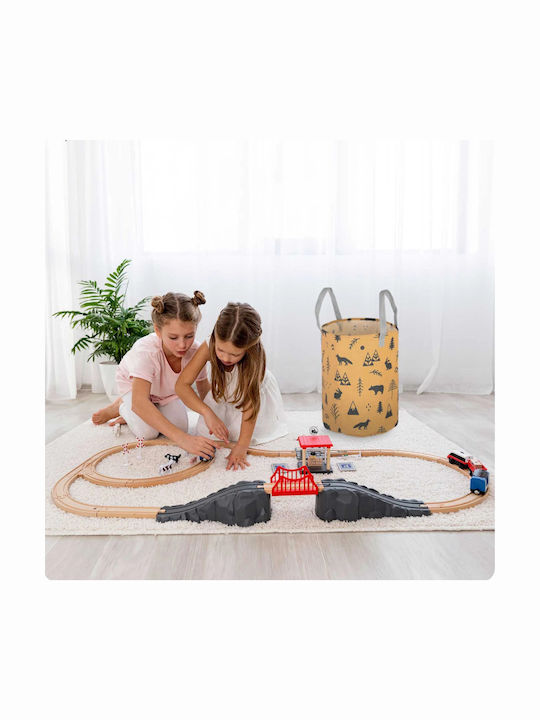 Kinder Aufbewahrungsbox aus Stoff Gelb 60x35cm 1Stück