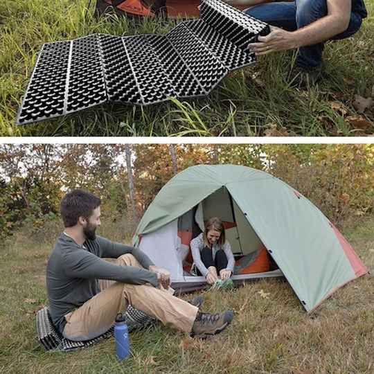 Spumant Single Substrat Camping 180x60cm Grosime 1cm în culoarea Negru