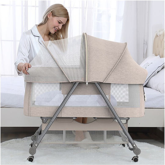 Cradle Playpen with Mattress and Wheels Beige