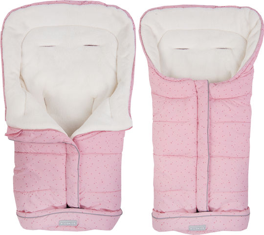 Universal Sac de picioare pentru cărucior Impermeabil Roz 96x45εκ.