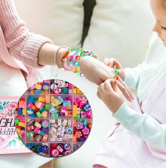 Schmuckperlen-Set Idealstore Enthält 480 Bunte Elemente in Verschiedenen Formen Transparenter Faden Hakenclips Schmuck Ohrringe Aufbewahrungsbox Fördert Manuelle Fähigkeiten