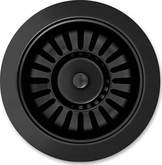 GraniteQ Ready Smart Drop-In Küchenspüle aus Flüssigem Granit mit Wasserhahn M62xP44cm Schwarz