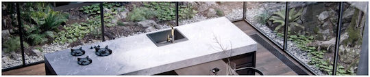 GraniteQ Ready Smart Drop-In Küchenspüle aus Flüssigem Granit mit Wasserhahn M62xP44cm Schwarz