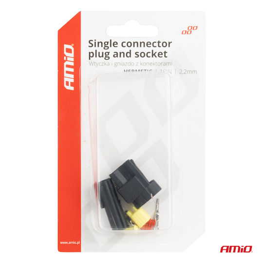 Waterproof Electrical Connector Set 1 Pin 2.2mm Amio-04345