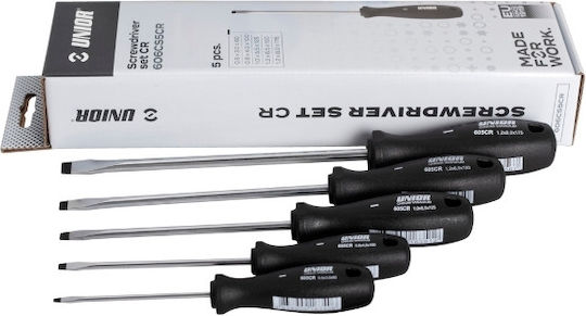 Unior Set of 5 Precision Screwdrivers for Slot and Cross CR 606CS5CR