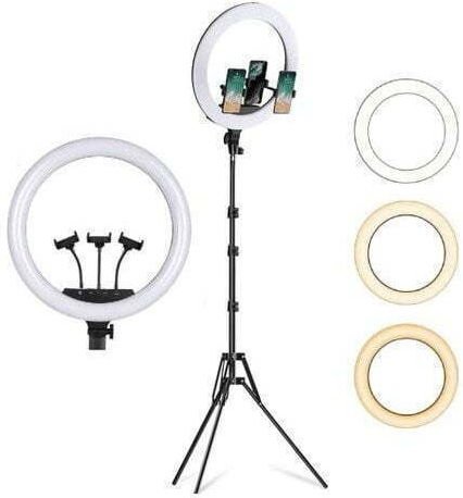 USB Ring Lamp Light LED Ring Light 36cm με Τρίποδο Δαπέδου και Βάση για Κινητό