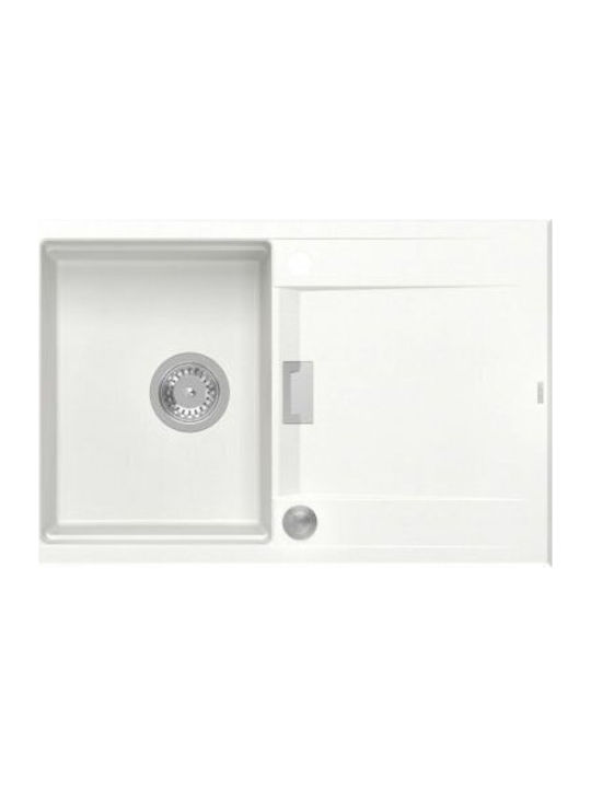 GraniteQ Ένθετος Νεροχύτης Inox Σατινέ Μ76xΠ50cm Λευκός