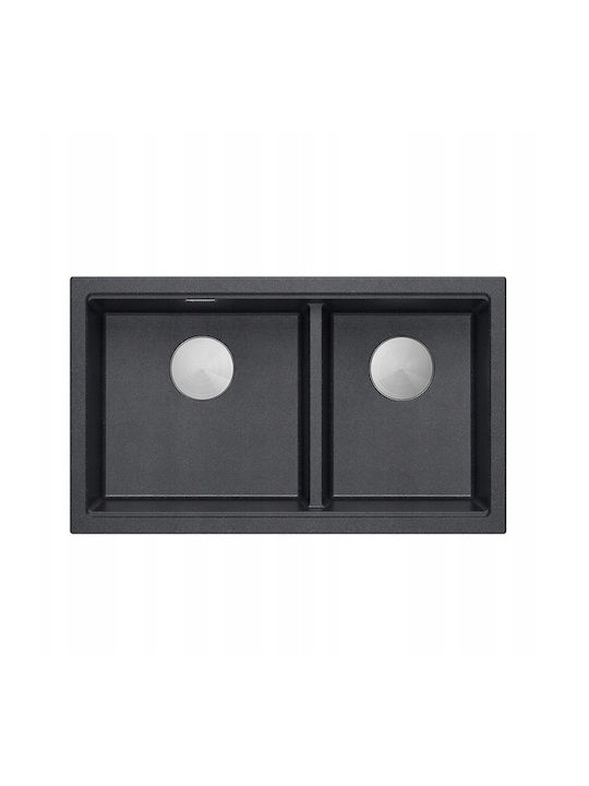 GraniteQ Undermount Sink Inox W76xD45cm Black