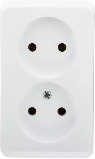 Schneider Electric Μονή Χωνευτή Πρίζα Ρεύματος Λευκή