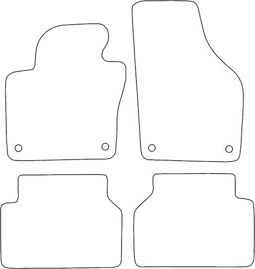 Set Velour Floor Mats Volkswagen Tiguan I 2007-2016 Red Edging