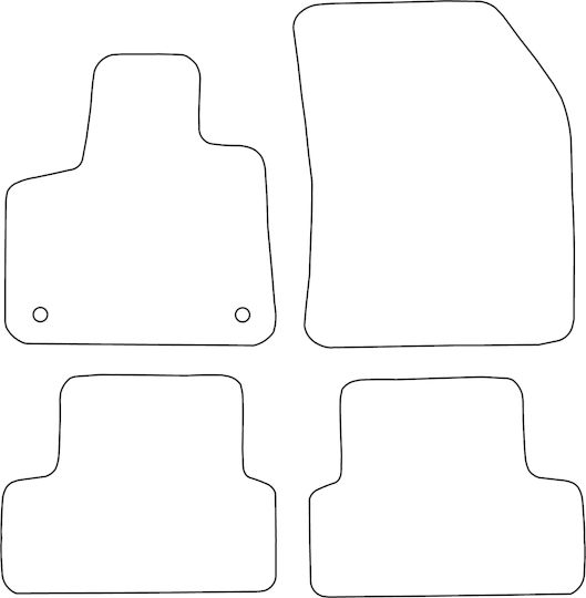 Set Velour Mats Matching Opel Grandland X 2017 Blue Edging