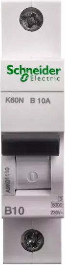 Schneider Electric Automatic Circuit Breaker 10A Single-pole AC A9K01110