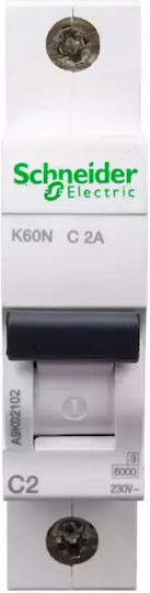 Schneider Electric Automatic Circuit Breaker 2A Single-pole AC A9K02102