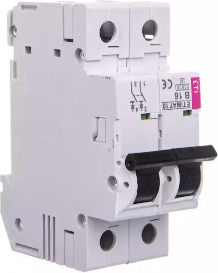 ETI Αυτόματη Ασφάλεια 16A Διπολική AC/DC 002123716