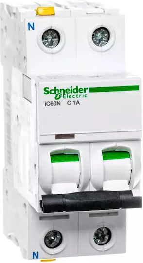 Schneider Electric Αυτόματη Ασφάλεια 1A Μονοπολική AC/DC A9F04601