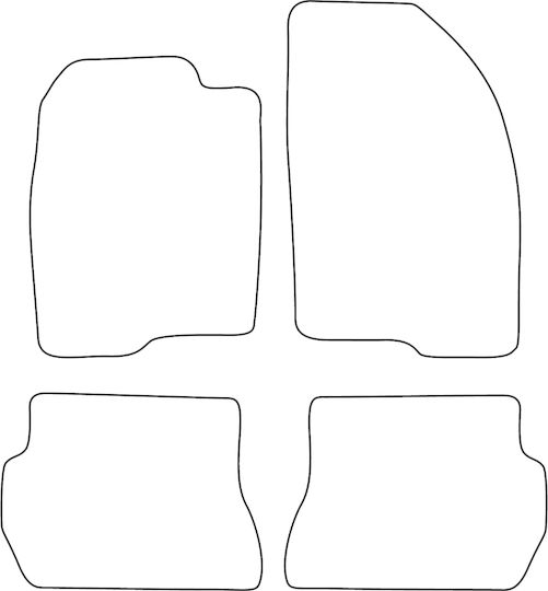 Set Velour Mats Fitting Mazda 2 I 2003-2007 Black Edging