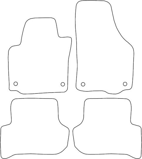 Set Velour Mats Fitting Skoda Yeti 2009-2017 Red Edging