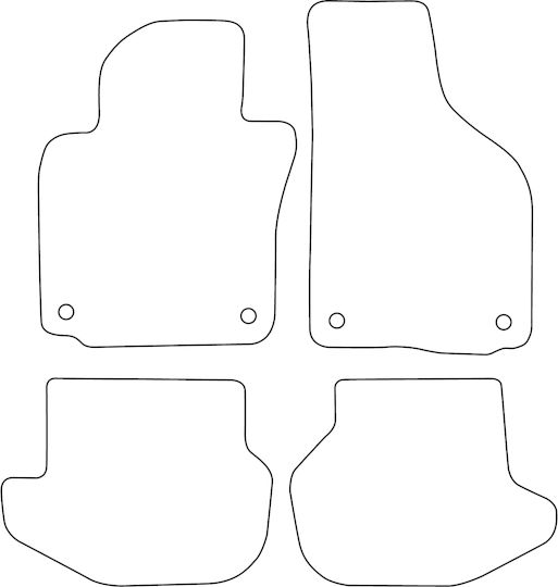Set Covorașe Velur Potrivite VW Eos 2005-2015 Margine Albastră