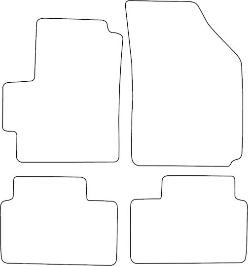 Set Velour Mats Fitting Chevrolet Matiz 2004-2009 Black Edging