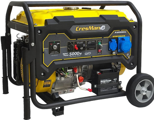 Cresman X6500e Generators Benzin mit Kickstart und maximaler Leistung 6.5kVA