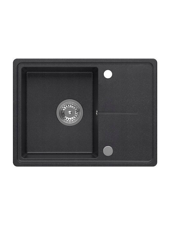 GraniteQ Ένθετος Νεροχύτης Inox Μ60xΠ45cm Μαύρος
