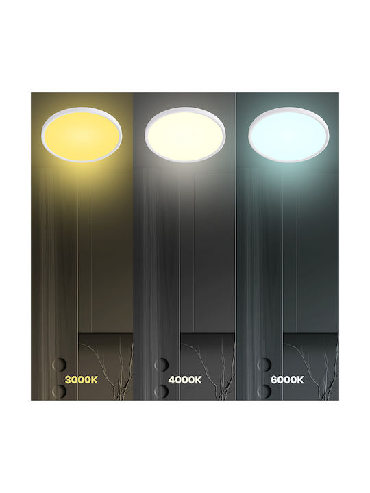 Eko Light Πλαφονιέρα Οροφής Λευκή με Ενσωματωμένο LED