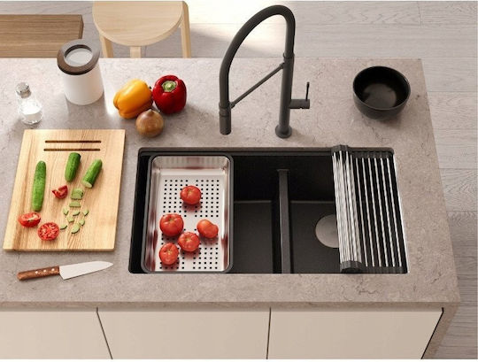 GraniteQ Undermount Sink Synthetic Granite W76xD45cm White