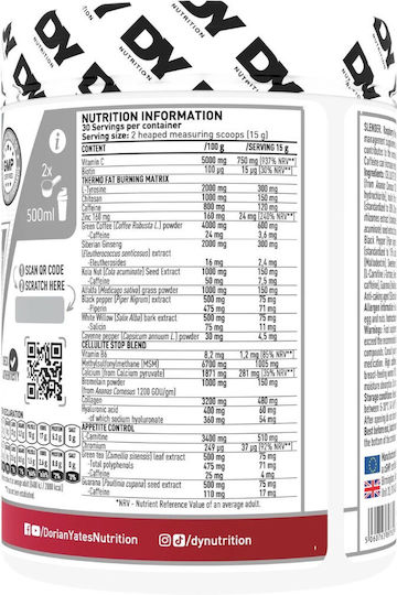 Dorian Yates Slender 150mg with Flavor Raspberry 450gr
