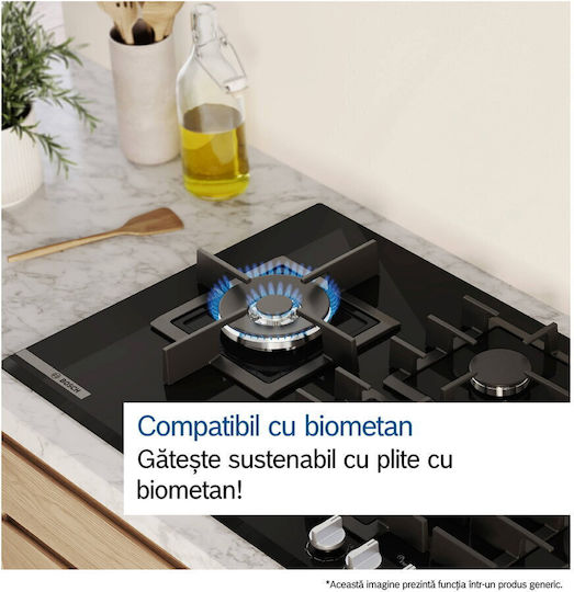 Bosch Serie 8 Domino Εστία Φυσικού Αερίου Αυτόνομη 30x52εκ.