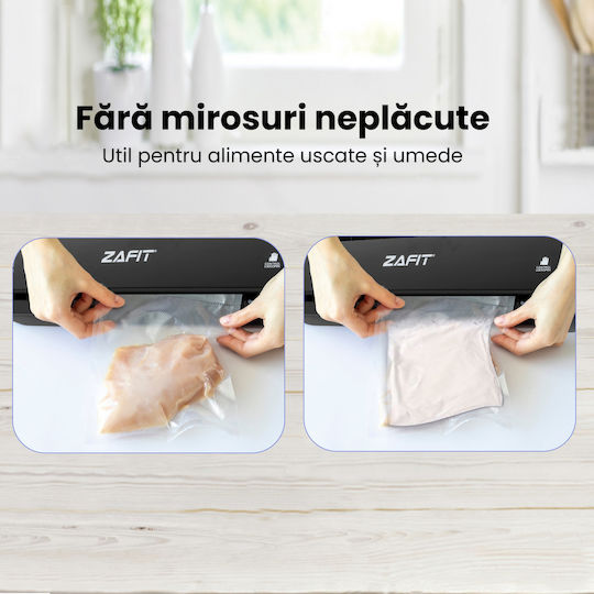 Aparat de Vidat Alimente Zafit Vid-360w, Bară de Etanșare 30 cm, 10 Pungi Incluse, Negru