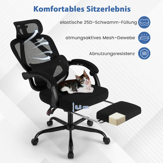 Costway Stuhl Büro mit Armen Schwarz