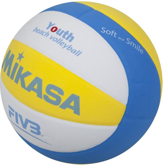 Mikasa Sbv Beach Volleyball Ball Yellow-Blue-White Size 5