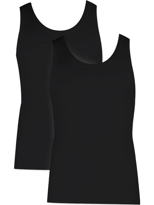90-12014 Men's Undershirts Sleeveless in Black Color 2Pack