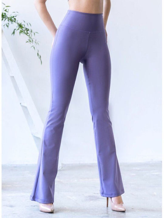 High Waist Sweatpants Flared Purple