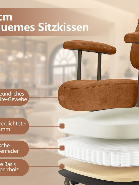 Office Chair with Arms Brown Costway Office Chair with Arms Brown Costway