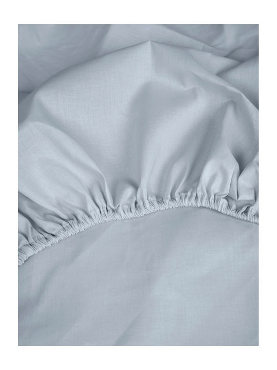 Sunshine Cotton Feelings 151 Σεντόνι Ημίδιπλο με Λάστιχο 120x200+30εκ. 103 Light Blue