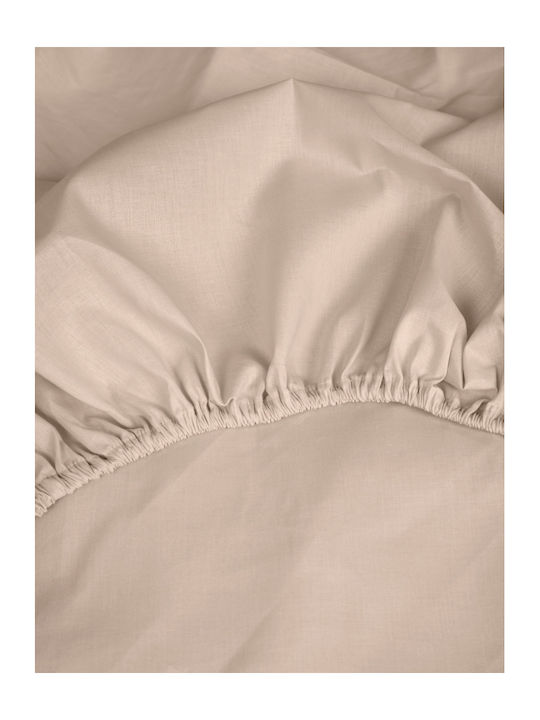 Sunshine Чаршаф Полудвойно с Ластик 120x200+30см. Cotton Feelings 151 109 пясък