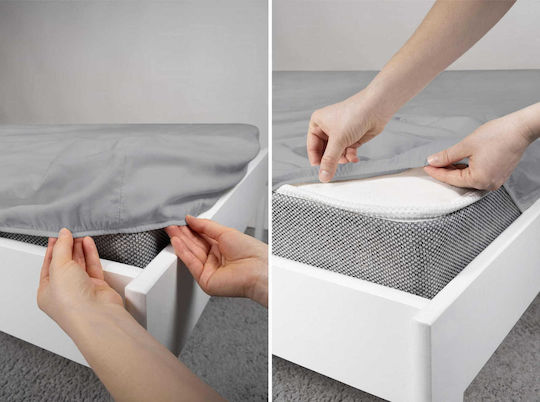 Detexpol Υπέρδιπλο 160x200εκ. με Λάστιχο Light Gray