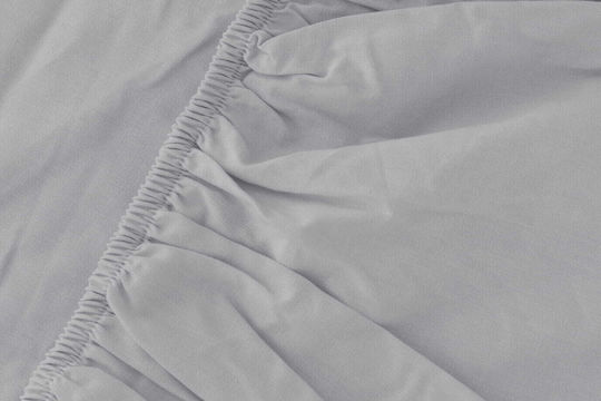 Detexpol Σεντόνι King Size με Λάστιχο 220x200εκ. Light Gray